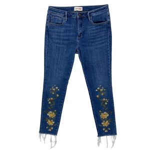 DRIFTWOOD Jeans Jackie Ankle Denim Raw Hem Fray Blue